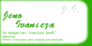 jeno ivanicza business card